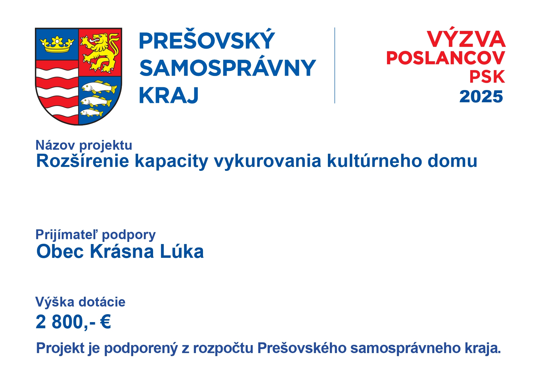 Fotka - Rozšírenie kapacity vykurovania kultúrneho domu